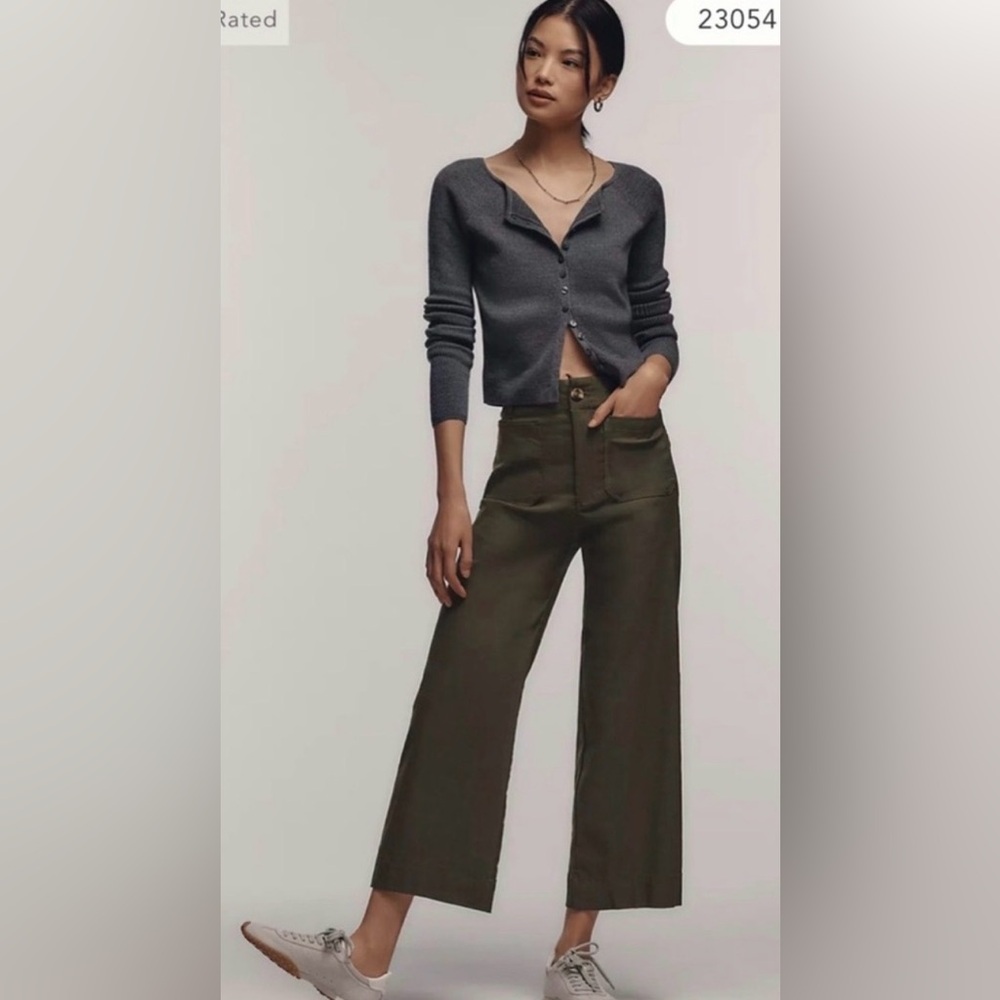 Maeve Colette Cropped Wide-Leg Pants